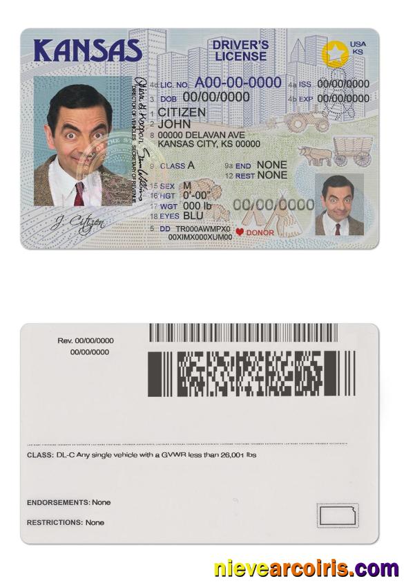 USA Kansas driving license